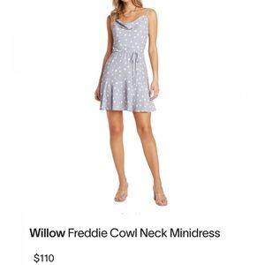 Willow Freddie lavender polka dot Cowl Neck Dress